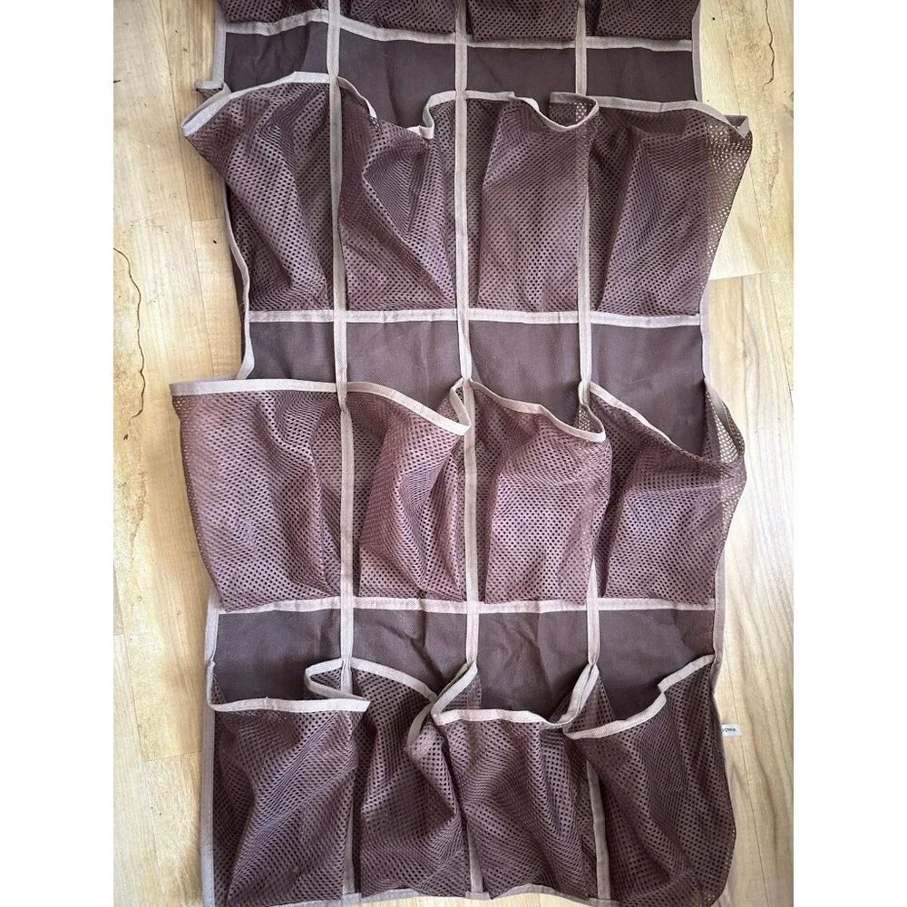 24 piece brown hanging shoe rack